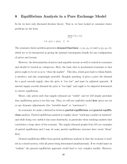 8 Equilibrium Analysis in a Pure Exchange Model