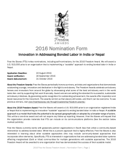 2016 Nomination Form Innovation in Addressing