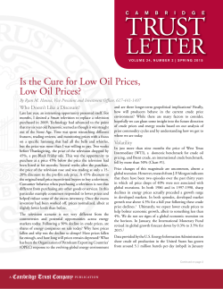 Is the Cure for Low Oil Prices, Low Oil Prices?