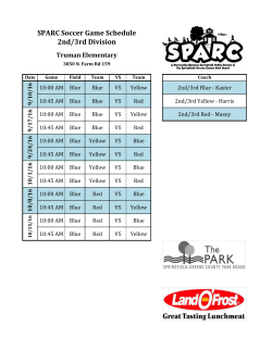 SPARC Soccer Game Schedule 2nd/3rd Division