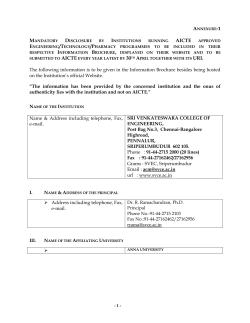 Mandatory Disclosure by Institutions running AICTE approved