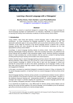 Learning a Second Language with a Videogame