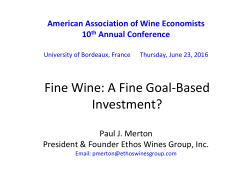 Fine Wine: A Fine Goal-Based Investment?