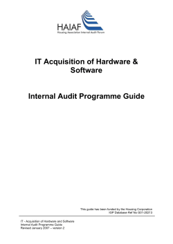 Acquisition of Hardware and Software