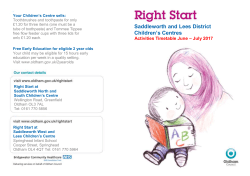 Right Start at Saddleworth West and Lees Children`s Centre