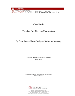 Case Study Turning Conflict into Cooperation