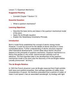 Lesson 7.3 Quantum Mechanics