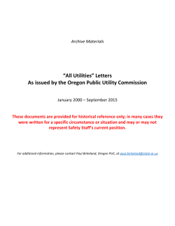 and UTILITY LETTERS 2000-2015 - Oregon Joint Use Association