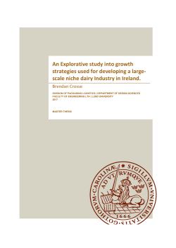 4.6 Core competencies of the niche Irish dairy industry
