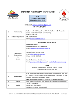 BADMINTON PAN AMERICAN CONFEDERATION BPAC email
