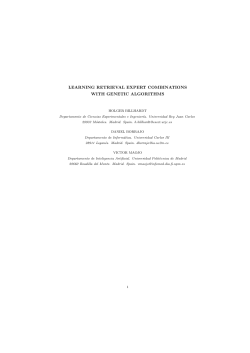 learning retrieval expert combinations with genetic algorithms