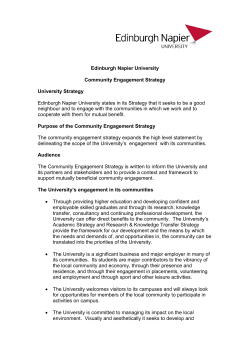 Community Engagement Strategy - Edinburgh Napier Staff Intranet