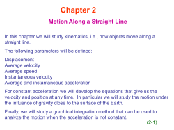Motion with Constant Acceleration