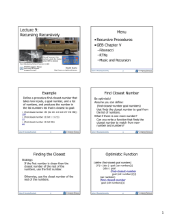 Lecture 9: Recursing Recursively
