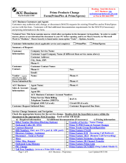 Prime MACD Form - Communication Management Services