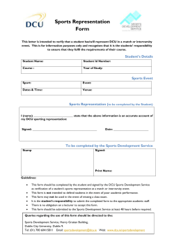 Sports Representation Form