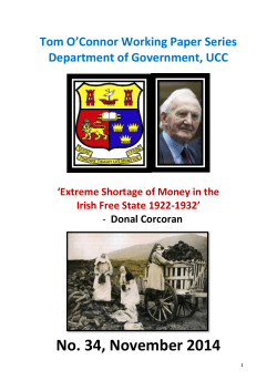 Extreme Shortage of Money in the Irish Free State 1922-1932