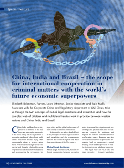 China, India and Brazil &ndash; the scope for international cooperation in