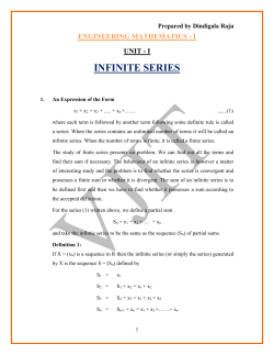 INFINITE SERIES