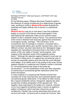 gender in Madame Bovary