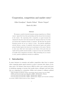 Cooperation, competition and market entry"