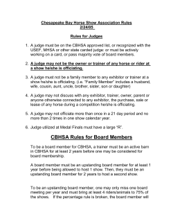 CBHSA Rules for Board Members - Chesapeake Bay Horse Show