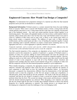 Student Lab Handout Engineered Concrete: How Would You