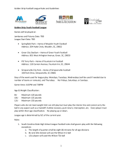 Golden Strip Football League Rules and
