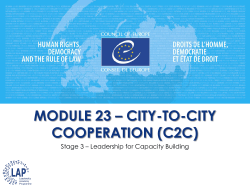 module 23 &ndash; city-to-city cooperation (c2c) - Coe