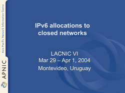 IPv6 allocations to closed networks