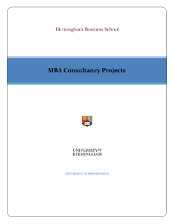 MBA Consultancy Projects - University of Birmingham