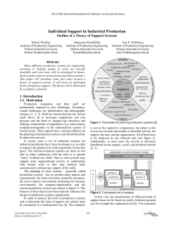 Individual Support in Industrial Production &mdash; Outline of a Theory of
