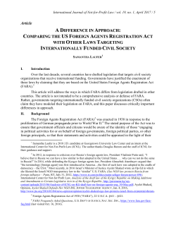 Comparing the US Foreign Agents Registration Act with