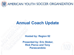 Annual Coach Update U10, U12 and U14 Specific