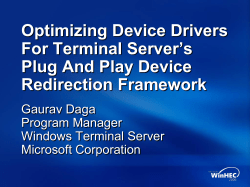Optimizing Device Drivers for Terminal Server`s Plug and Play
