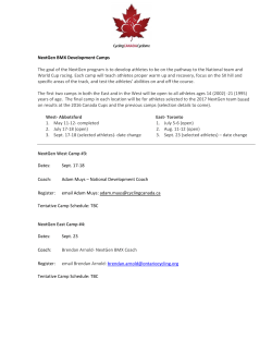 NextGen BMX Development Camps The goal of