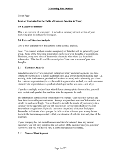 Marketing Strategy - Capital Trust Agency Community Development
