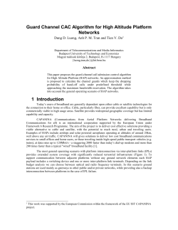 Guard Channel CAC Algorithm for High Altitude Platform Networks