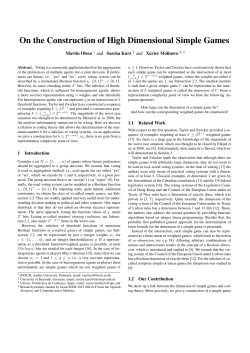 On the Construction of High Dimensional Simple Games