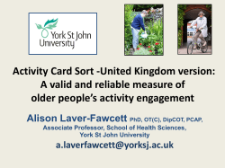 Alison Laver-Fawcett PhD, OT(C), DipCOT, PCAP, Associate