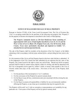 PUBLIC NOTICE NOTICE OF SEALED BID FOR