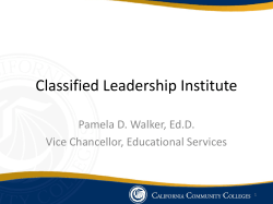 Fall 2012 - California Community Colleges Classified Senate