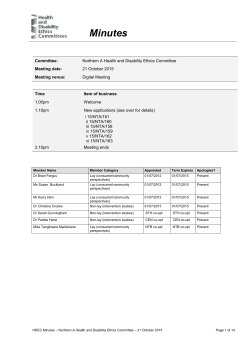 Committee - Health and Disability Ethics Committees
