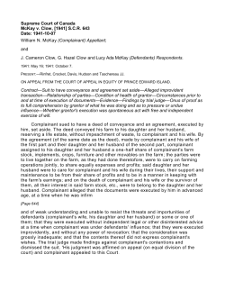 Supreme Court of Canada McKay v. Clow, [1941] S.C.R. 643 Date: 1
