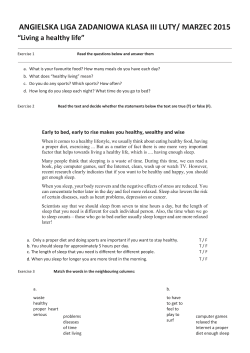 angielska liga zadaniowa klasa iii luty/ marzec 2015