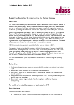 ADASS Invitation to Quote Autism 2017