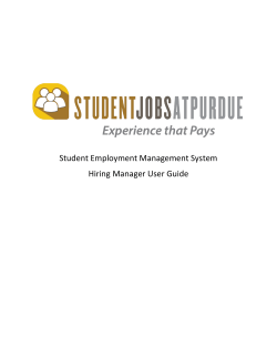 SEMS Hiring Manager User Guide
