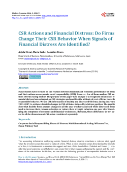 CSR Actions and Financial Distress: Do Firms Change Their CSR