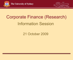Corporate Finance (Research)