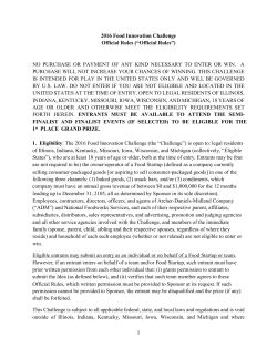 Official Rules - The Food Innovation Challenge